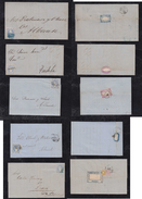 Spain Ca 1870-72 5 Covers With Private Paper Seals On Back - Storia Postale