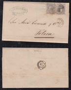 Spain 1870 Cover Pair 50M SAN SEBASTIAN To TOLOSA - Briefe U. Dokumente