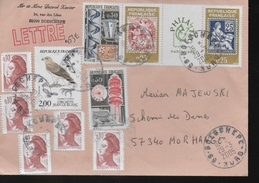 FRANCE  Lettre Timbre Sur Timmbre Telecommunication Rapace Oiseaux Poste - Briefmarken Auf Briefmarken