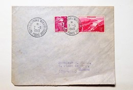 Enveloppe Cachet "Salon De L'Aéronautique Paris" ,  Datée Du 7 Mai 1949, 2 Timbres - 1960-.... Covers & Documents