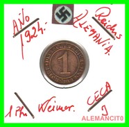 GERMANY, DEUTSCHES.REICH  1924-1936  REICHSPFENNIG  AÑO 1924-J  Bronze - 1 Renten- & 1 Reichspfennig