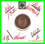 GERMANY, DEUTSCHES.REICH  1924-1936  REICHSPFENNIG  AÑO 1925-E  Bronze - 1 Renten- & 1 Reichspfennig