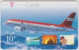 Germany - T-Card, TC K 02/02, Aircraft, Airlines, LTU (Airbus A.320-200), Exp 4/04, Used - [3] T-Pay Micro-Money
