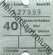 Schweiz - Innerortsbus Der Stadt Uster - Fahrschein - Europe