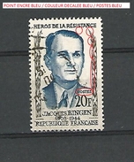 VARIÉTÉS FRANCE 1958  N° 1160 JACQUES BINGEN  RÉSISTANCE OBLITÉRÉ - Usati