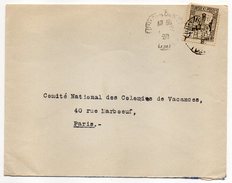 Tunisie-1939--lettre Pour PARIS (France)--timbre Seul Sur Lettre--cachet Rond - Covers & Documents