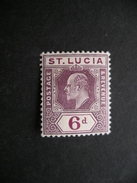 St.LUCIA King Edward VII 6p 1907 MH - Ste Lucie (...-1978)