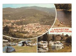 CPSM 07 LAMASTRE RETOURTOUR Multivues ( 3 ) Vue Générale Camping (2) Tentes & Caravanes - Lamastre