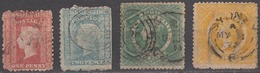 Australia - New South Wales 1860-63, Cancelled, Sc# 35,36,38a,41, Wmk 49 - Used Stamps