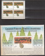 Canada 1990 Minisheets, Canada Forests, Sc# 1286a - Unused Stamps