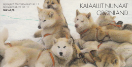 Greenland Booklet 2003 Sled Dogs = Puppies Playing, Close-up Of Adult, Adult In Harness - Cuadernillos