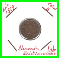 GERMANY  -   MONEDA  DE  1- REICHSPFENNIG  AÑO 1929 G   Bronze - 1 Renten- & 1 Reichspfennig