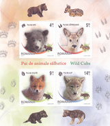 ROMANIA, 2012, WILD CUBS, BLOCK,BEAR,WOLF,ROEDER,FOX, MNH (**) - Neufs