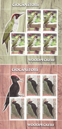 ROMANIA, 2016, WOODPECKERS, Birds, Animals, 4 Sheets, 5 Stamps/sheet, MNH (**) - Piciformes (pájaros Carpinteros)