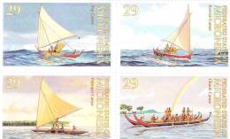 Micronesia 1993 Pacific Canoes Blk Of 4 MNH - Micronésie