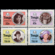TONGA 1985 - Scott# 608-11 Queen Mother Set Of 4 MNH - Tonga (1970-...)
