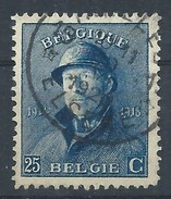 N°171, 25c Bleu Agence Bilingue *19IXELLES19* - 1919-1920  Re Con Casco