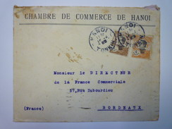 ENVELOPPE Au Départ De HANOÏ  à Destination De  BORDEAUX   1925   - Autres & Non Classés