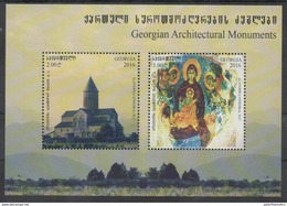 Delcampe - GEORGIA, 2016, MNH, MONUMENTS , CHURCHES, CHRISTIANITY, SHEETLET - Monuments