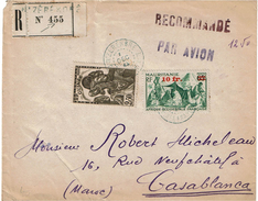 CTN48/2 - GUINEE RECOMMANDEE ZEREKORE / CASABLANCA DECEMBRE 1944 - Briefe U. Dokumente
