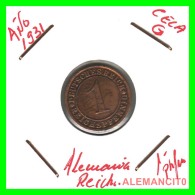 GERMANY  -   MONEDA  DE  1- REICHSPFENNIG  AÑO 1931.G  Bronze - 1 Renten- & 1 Reichspfennig