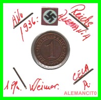 GERMANY  -   MONEDA  DE  1- REICHSPFENNIG  AÑO 1936.A   Bronze - 1 Rentenpfennig & 1 Reichspfennig