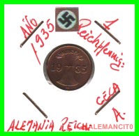 GERMANY  -   MONEDA  DE  1- REICHSPFENNIG  AÑO 1935 A   Bronze - 1 Renten- & 1 Reichspfennig