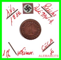 GERMANY  -   MONEDA  DE  1- REICHSPFENNIG  AÑO 1935 E   Bronze - 1 Renten- & 1 Reichspfennig