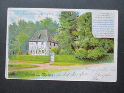 AK 1903 Weimar. Goethes Gartenhaus Im Park. Gruß Aus Weimar. Rob. Möbius Kunstanstalt - Weimar