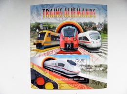 SALE! MNH M/s Burundi 2012 Trains Railway Germany - Neufs