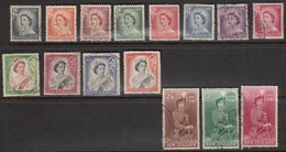 New Zealand 1953-57 Cancelled, Sc# 288-300, Need 301, SG 721-735, Mi 333-347 - Usados