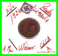 GERMANY  -   MONEDA  DE  1- REICHSPFENNIG  AÑO 1924 A   Bronze - 1 Rentenpfennig & 1 Reichspfennig