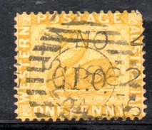 R915 - WESTERN AUSTRALIA  , 1penny Giallo Usato. Dent 14 - Gebruikt