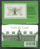 ITALIA TESSERA FILATELICA 2012 - ANNIVERSARIO DELL'ISTITUZIONE CORTE DEI CONTI - 378 - Philatelic Cards