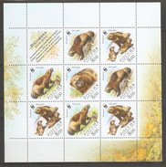 Russia 2004, Mini Sheet, WWF Nature Fund, Wolverine, Gulo Gulo, Scott # 6857e,VF MNH** - Full Sheets