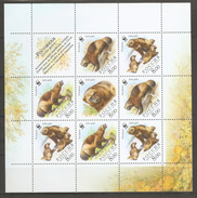 Russia 2004, Mini Sheet, WWF Nature Fund, Wolverine, Gulo Gulo, Scott # 6857e,VF MNH** - Volledige Vellen