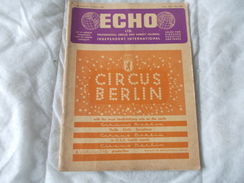 ECHO LTD Professional Circus And Variety Journal Independent International N° 246 August 1962 - Entretenimiento