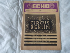 ECHO LTD Professional Circus And Variety Journal Independent International N° 239 January 1962 - Unterhaltung
