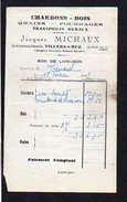 1947 / Facture Livaison "Jacques Michaux" Charbons,Bois,Grains,Fourrages à Villers Sur Mer 14 - 1900 – 1949