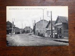 CPA 95 BEAUCHAMP : Route De La Gare Et D' Herblay, Animé, Mercerie, Papeterie - Beauchamp