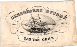 Geen Postkaart C1850 Litho Zeilboot SAS Van GENT STUBBE- Expediteurs Litho Bietsz  Yzendijke Scheepvaart, Scan Niet Goed - Terneuzen