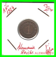 GERMANY  -   MONEDA  DE  1- REICHSPFENNIG  AÑO 1924.F  Bronze - 1 Rentenpfennig & 1 Reichspfennig