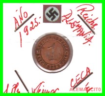 GERMANY  -   MONEDA  DE  1- REICHSPFENNIG  AÑO 1925 E   Bronze - 1 Rentenpfennig & 1 Reichspfennig