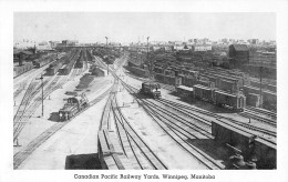 06714  "CANADIAN PACIFIC RAILWAY YARDS, WINNIPEG, MANITOBA" RAILWAYS AND TRAINS. CART. ILL. ORIG. NON SPED. - Winnipeg