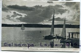 - WISCONSIN,  Night Approaches, Lake Geneva, Barques, Très épaisse, Rare, Non écrite, Splendide, TBE, Scans.. . - Racine