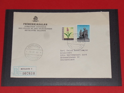 Island Iceland  FDC  Einschreiben Registered Envelope 1968 Reykjavik UIT Blume Flower - Cartas & Documentos