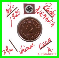 GERMANY - MONEDA DE  2- REICHSPFENNIG AÑO 1925 A  Bronze - 2 Renten- & 2 Reichspfennig