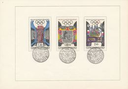 Czechoslovakia / First Day Sheet (1968/13) Praha (1): Games XIX. Olympics In Mexico 1968; Painter: J. Liesler - Covers & Documents