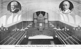 AUSTRALIE  PERTH  INTERIOR NEW CITY HALL. OPENED BY LORD DUNEDIN, 29TH APRIL 1911 - Perth