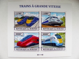 SALE! MNH M/s Burundi 2013 Trains Railway - Unused Stamps